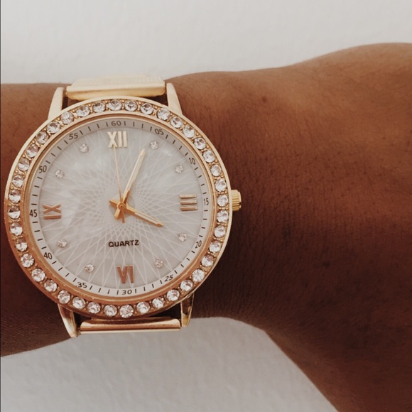 Women's CZ gold watch