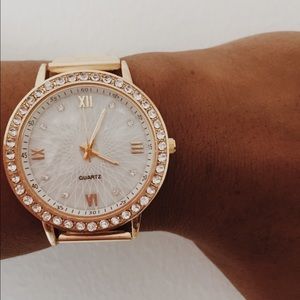 Women's CZ gold watch