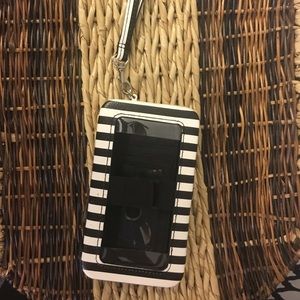 striped Wristlet with phone access