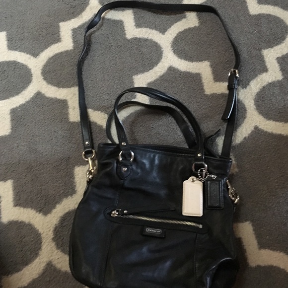 Authentic black coach leather purse