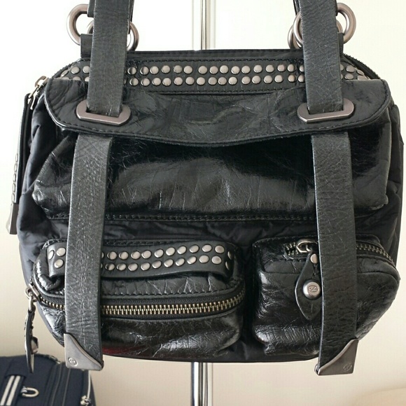 Italian lether and fabric bag