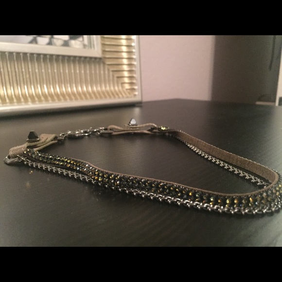 Beautiful Swarovski Leather Necklace