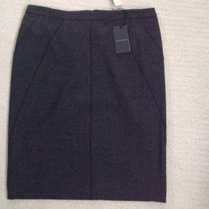 NWT wool crepe charcoal melange pencil skirt