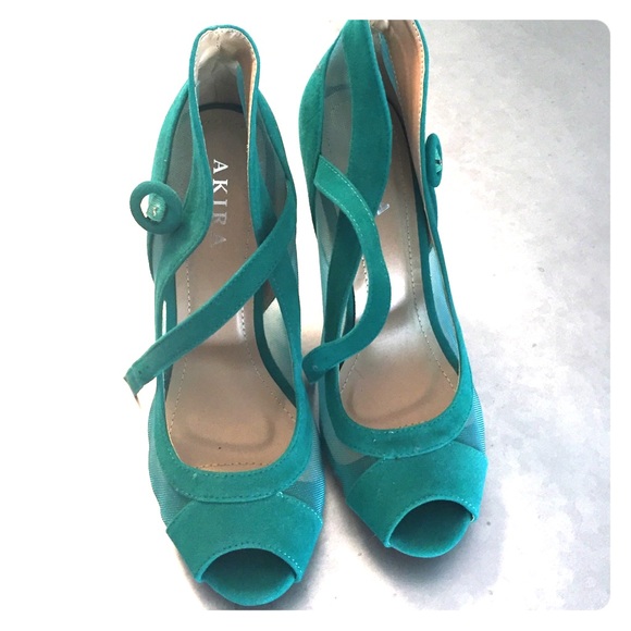 Akira Turquoise Heels
