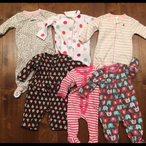 Baby girl fleece sleepers - 6 month