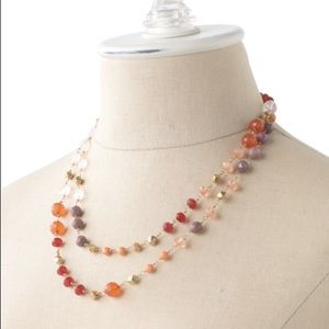 Stella & Dot Eileen necklace in coral tones