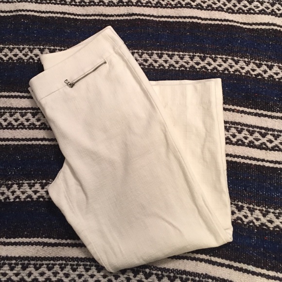 LOFT White Marisa cropped pants