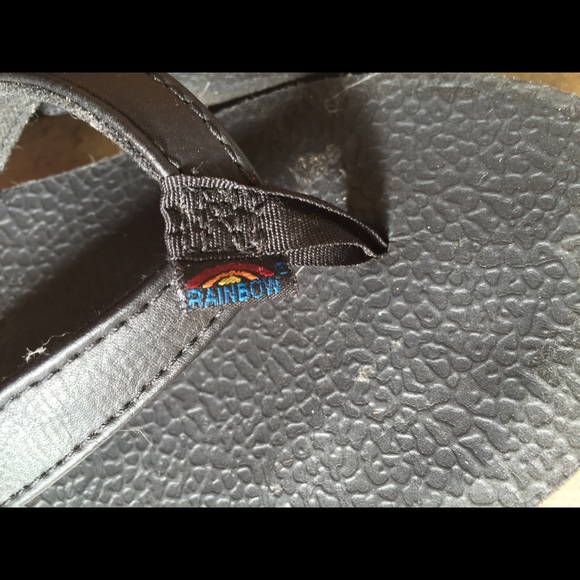 Black Rainbow Flip Flops