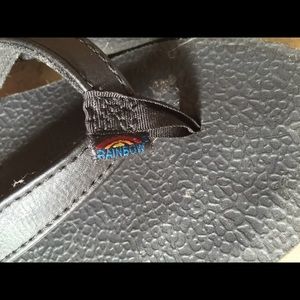 Black Rainbow Flip Flops