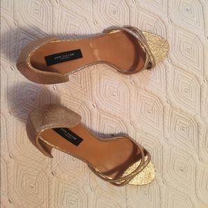 Flirty gold glitter heeled sandals