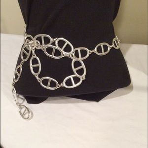 SALE! Michael Kors Silver Tone L Belt Signed