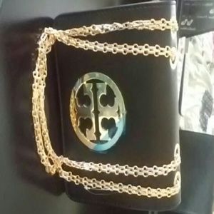 Black and gold handbag