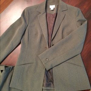 Gray, Ann Taylor Loft,  two piece suit.