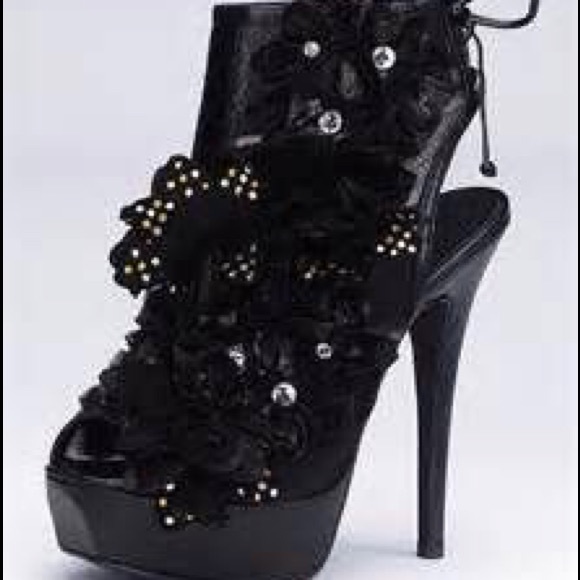 Higher heel peep toe booties.