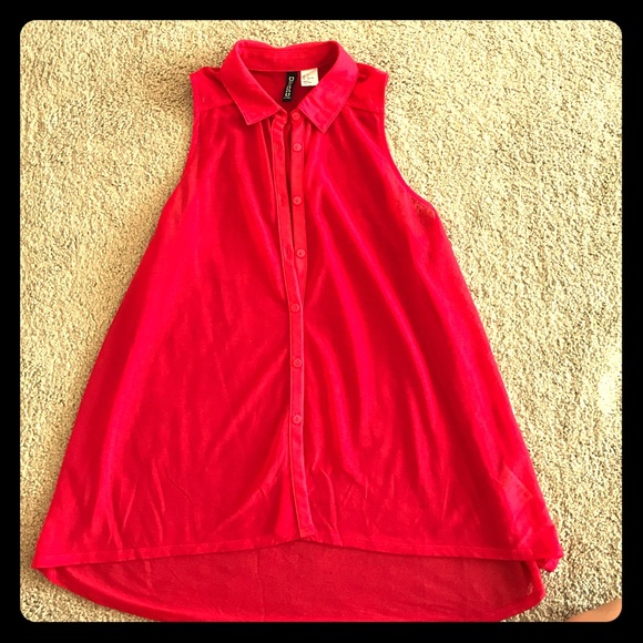 Sheer red halter