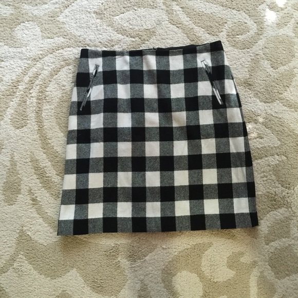 Wool Talbots Black and White Skirt