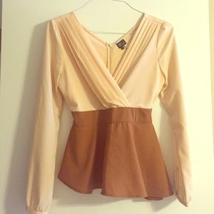 Very J long sleeve peplum top
