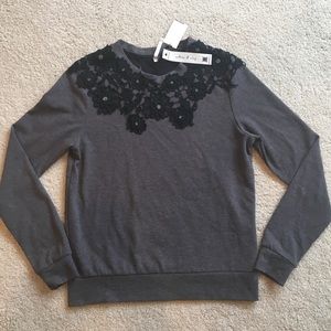 Willow & Clay Charcoal Embroidered Sweater