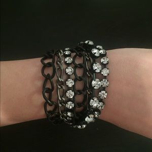 Black Betsey Johnson Skull Bracelet