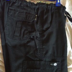 Black koi scrub pants