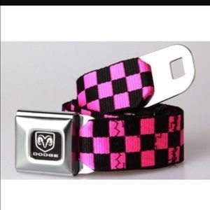Pink/black Dodge seatbelt belt