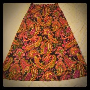 Vintage 70s Paisley A-line Skirt