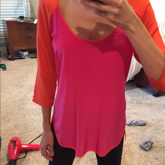 Central Park West 3/4 sleeve silk top