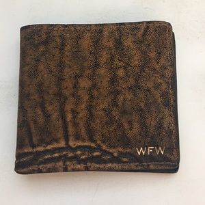 Elephant skin brown wallet with WFW embossing
