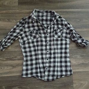 Black and White Plaid Shirt