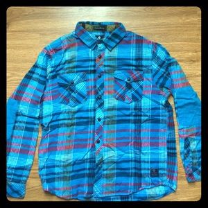 Billabong, blue plaid button down