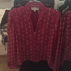 St. John evening size 8 fuchsia and silver coat