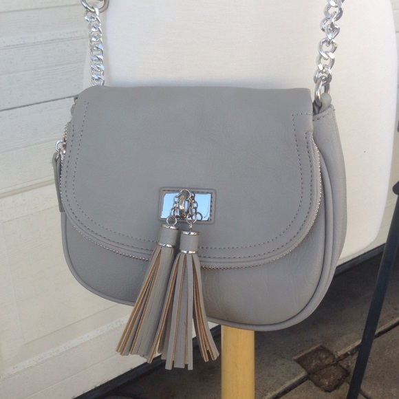 Grey cross body bag