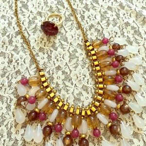 Liz Claiborne matching necklace and ring set