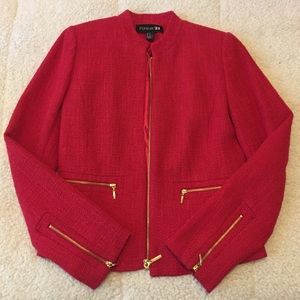 Forever 21 zip pocket tweed jacket