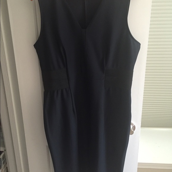 Ann Taylor Navy Blue fitted dress w/ cinched waist