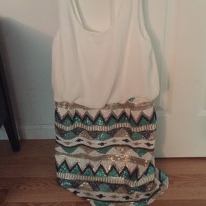 Dress with sequence bottom