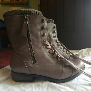Taupe Combat Boots