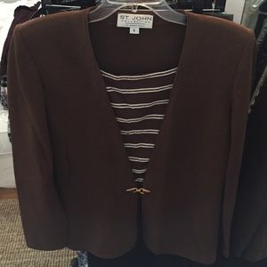 St. John collection brown coat with shell, size 6
