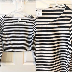 H&M Striped Crop Top