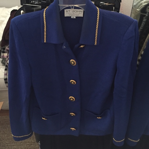 St. John collection blue and gold jacket size 6