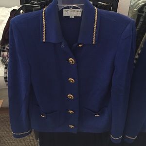 St. John collection blue and gold jacket size 6