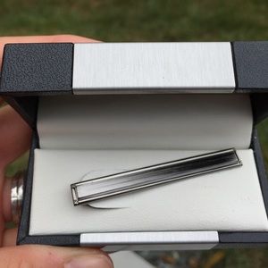 Brushed charcoal tie clip