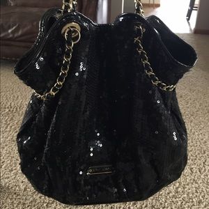 Betsey Johnson black sequins bag