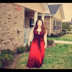 Ruby red/black ombre sparkle Prom Dress