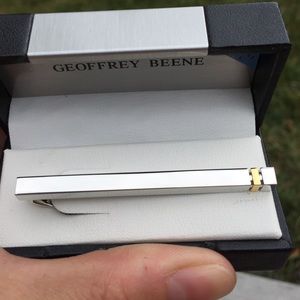 Silver with small gold detail tie clip