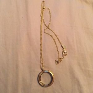 Origami Owl gold locket necklace