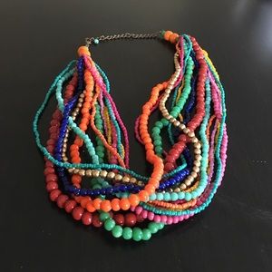 Multi-Colored Beaded Statement Necklace!