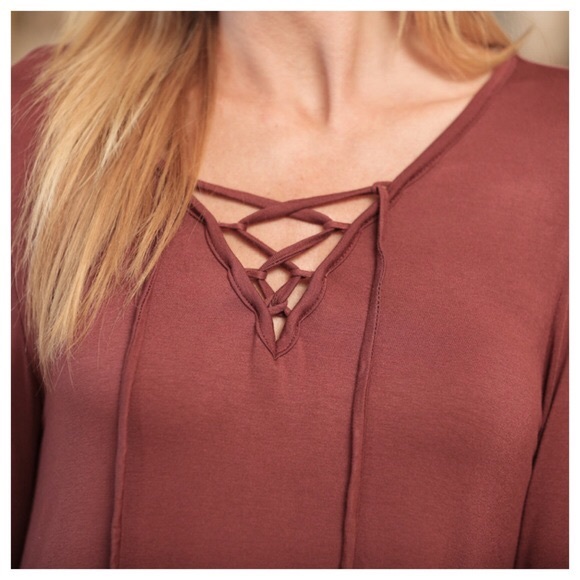 Today only SALE Boho Bell Lace up Dress - Picture 3 of 3