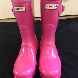 Pink short Hunter rain boots
