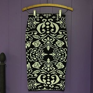 Damask Sweater Pencil Skirt